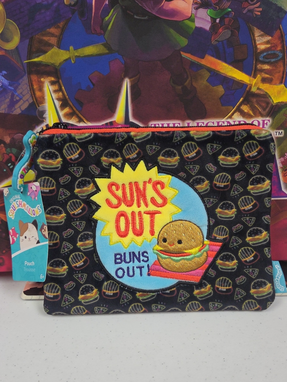 Squishmallows Sun's Out Buns Out Kids Pouch - Black, Yellow, Blue, Pink